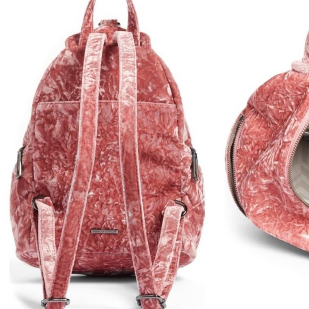 Rebecca Minkoff Velvet Medium Julian Backpack Pink - Picture 6 of 7